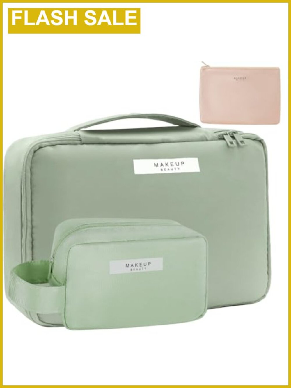 Travel Makeup Bag Cosmetic Toiletry Bag Nylon Waterproof 3pc Set